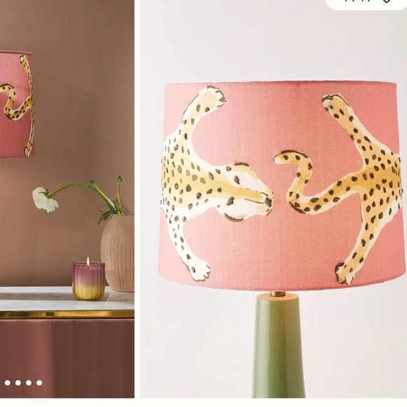 Anthropologie Dana Gibson Leopard Drum Lamp Shade new with tags